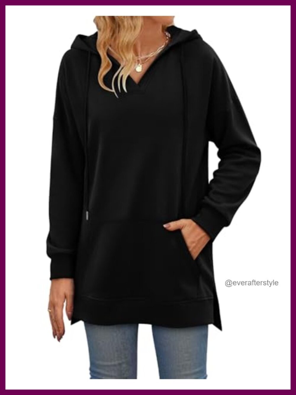 KISSMODA Womens Half Zip Oversized Hoodie Pullover Sweatshirt
